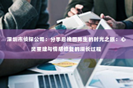 深圳市侦探公司：分手后挽回男生的时光之旅：心灵重建与情感修复的漫长过程